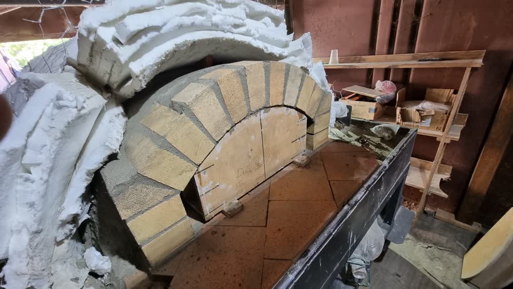 Laying the brick arch